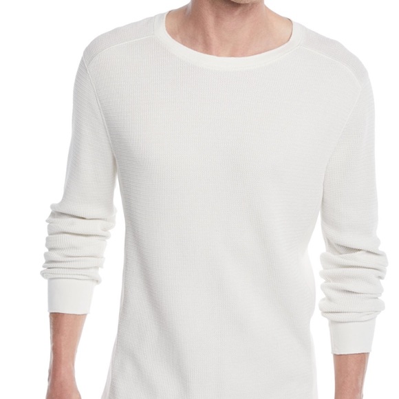 Vince Waffle Knit Long Sleeve Elbow Patch Henley
